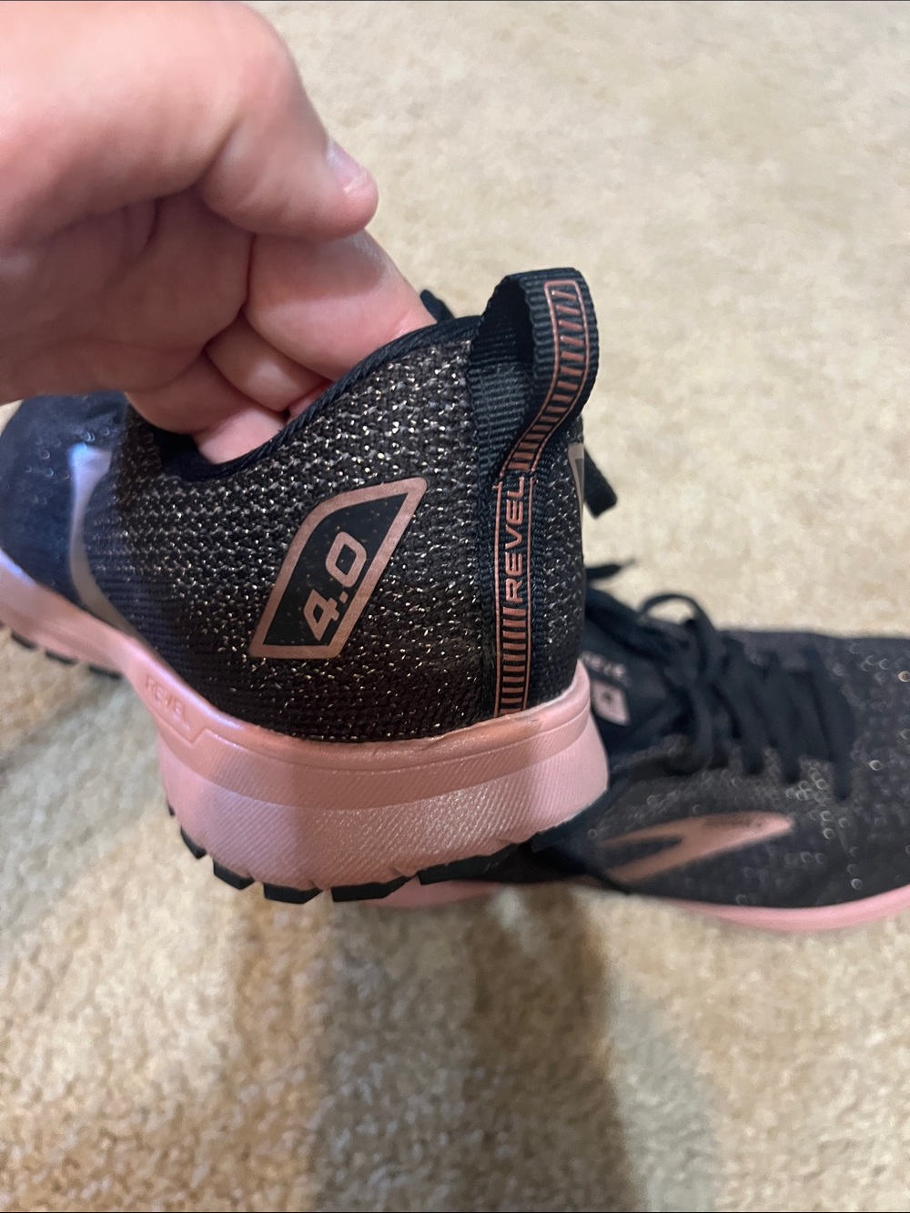 Brooks Revel Women's Black and Pink Athletic Shoes - Picture 3 of 4